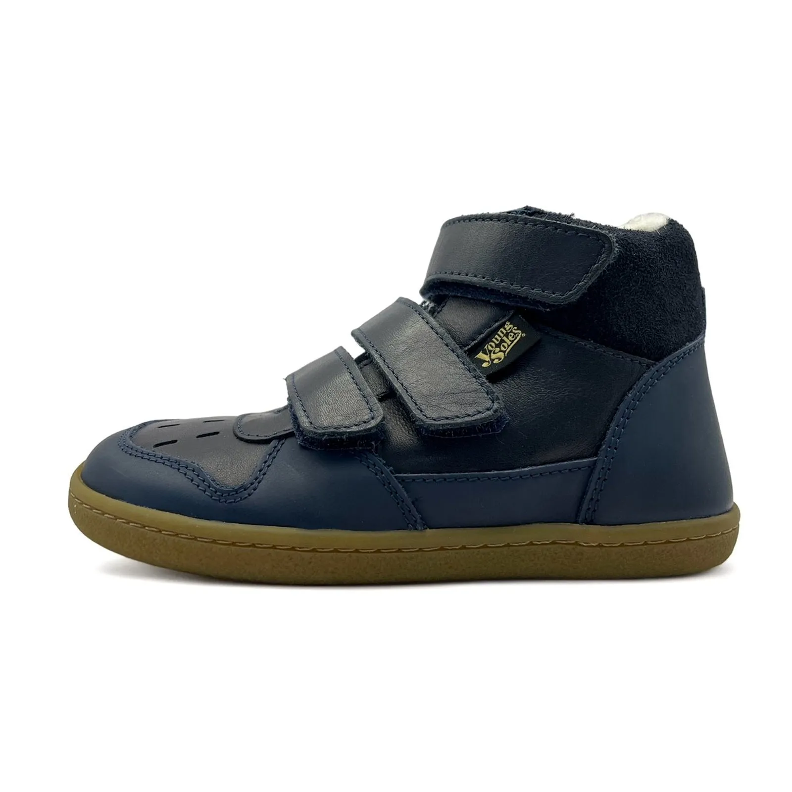 Wilf Kids Barefoot Wool-Lined Boot Navy Leather