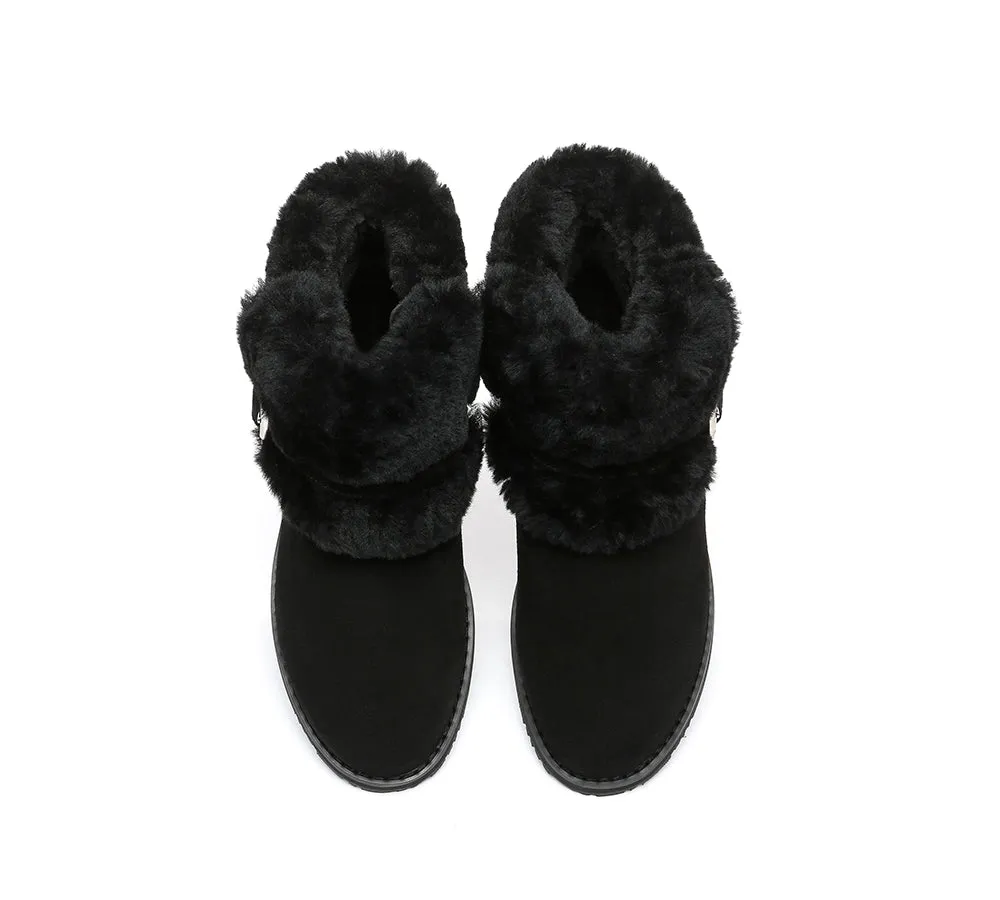 Women Ankle Boots Sheepskin Flat Fashion Boots Colette