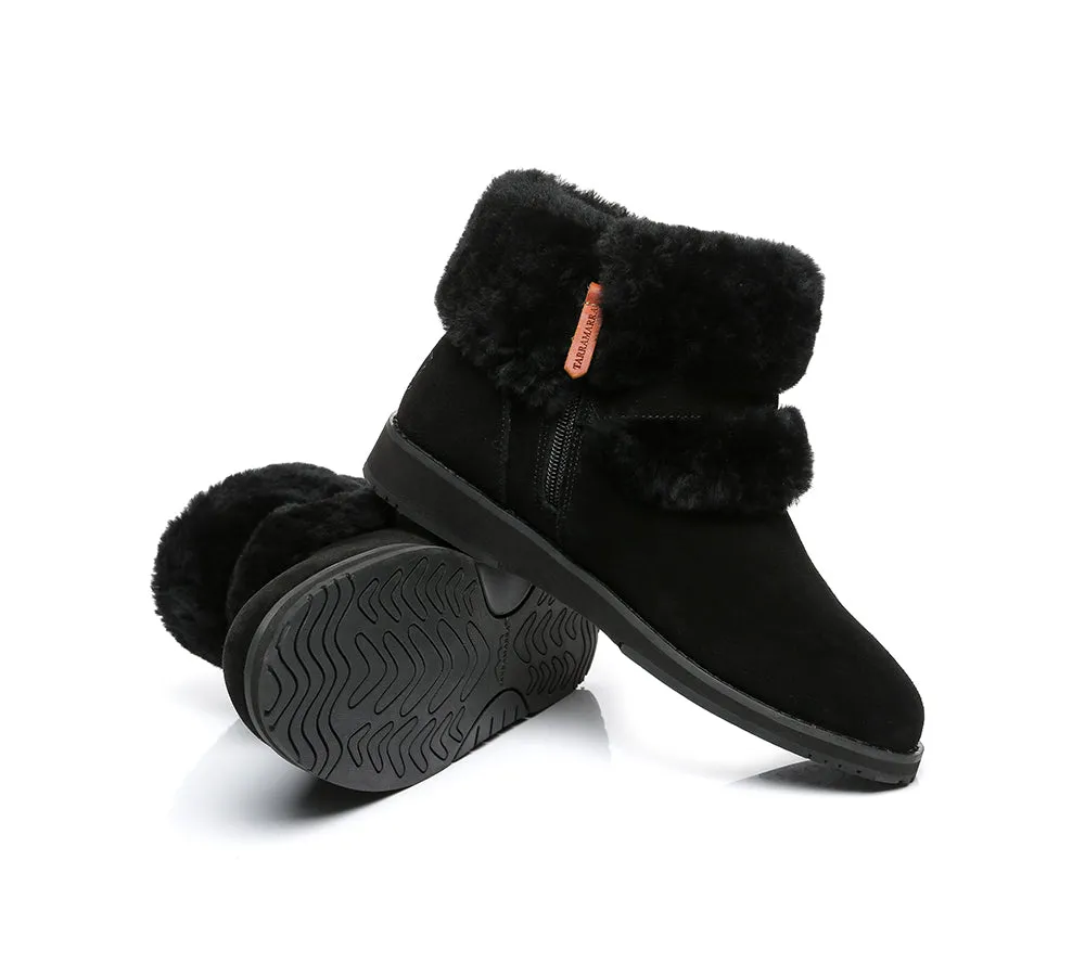 Women Ankle Boots Sheepskin Flat Fashion Boots Colette