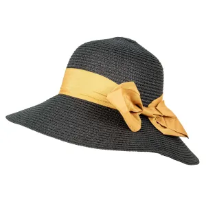 Women’s Straw Sun Hat with Ribbon and Bow