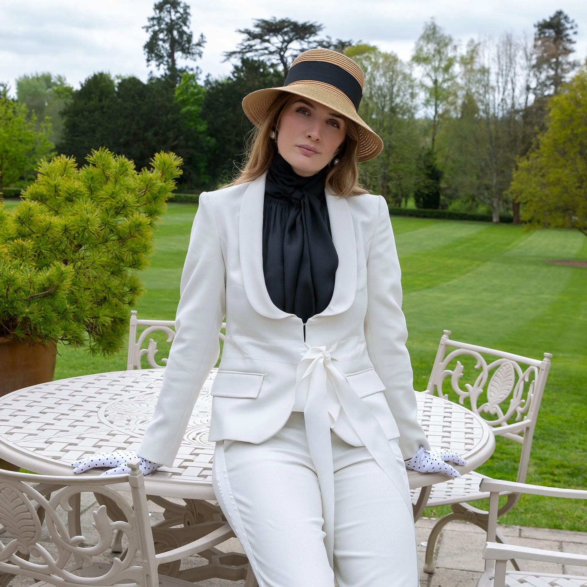 Women’s Straw Sun Hat with Ribbon and Bow