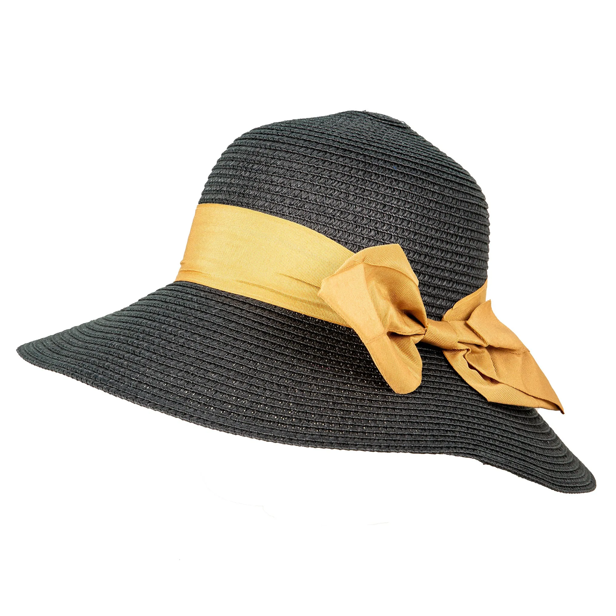 Women’s Straw Sun Hat with Ribbon and Bow