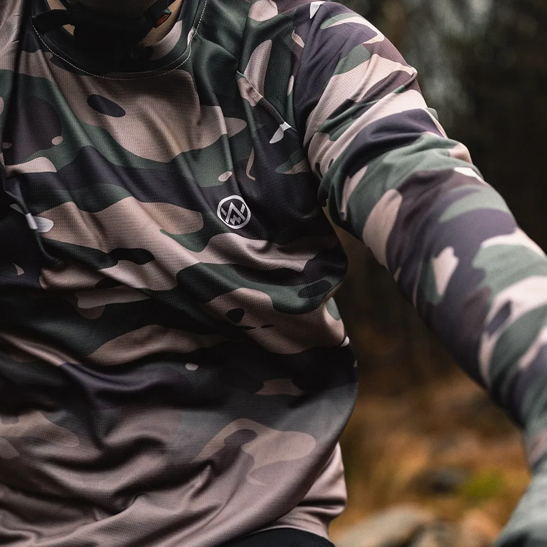 Woodland Camo Long Sleeve MTB Jersey