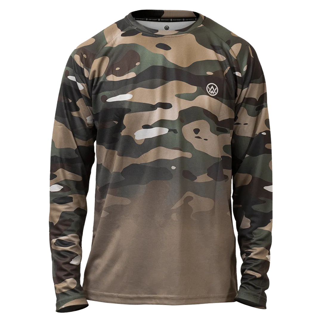 Woodland Camo Long Sleeve MTB Jersey