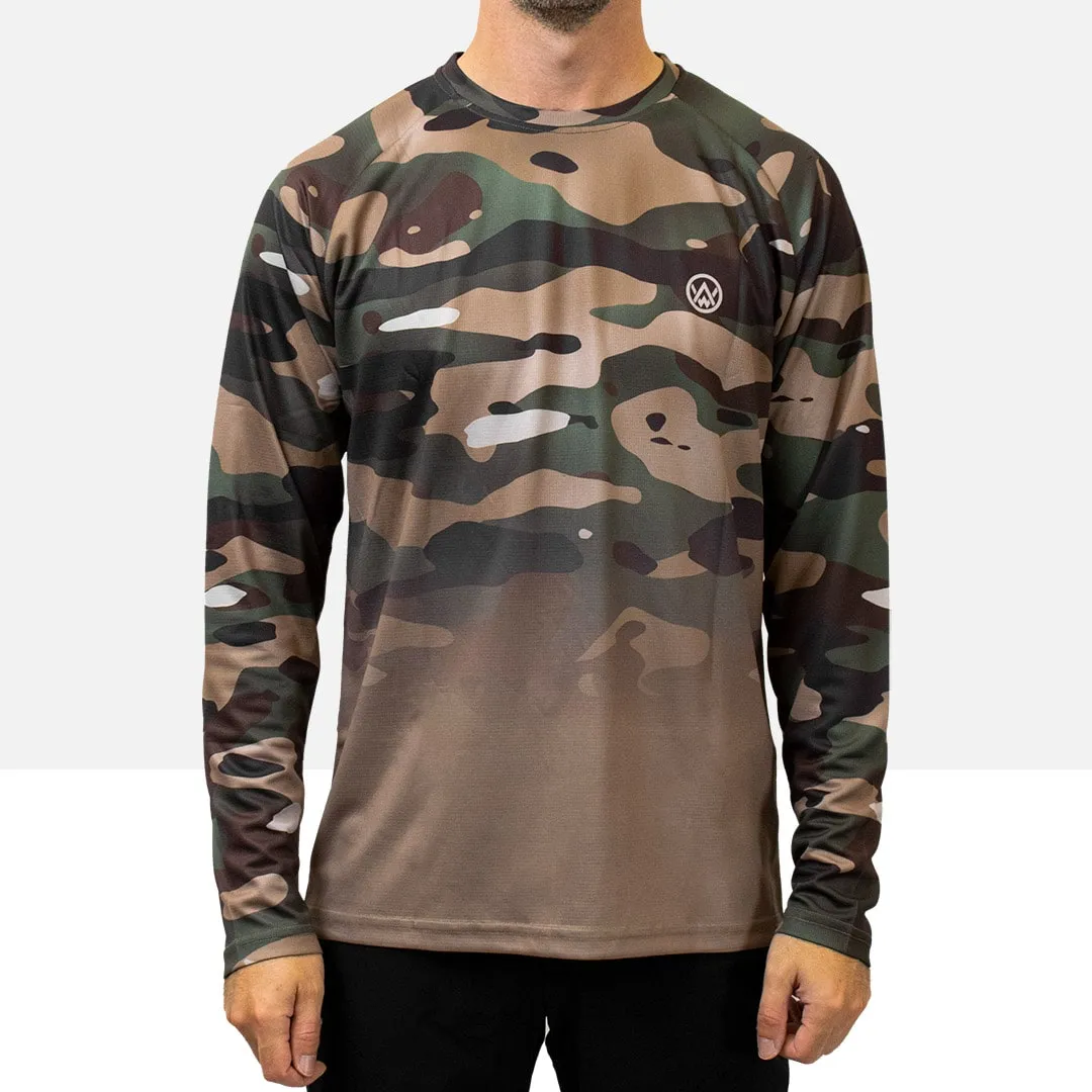 Woodland Camo Long Sleeve MTB Jersey