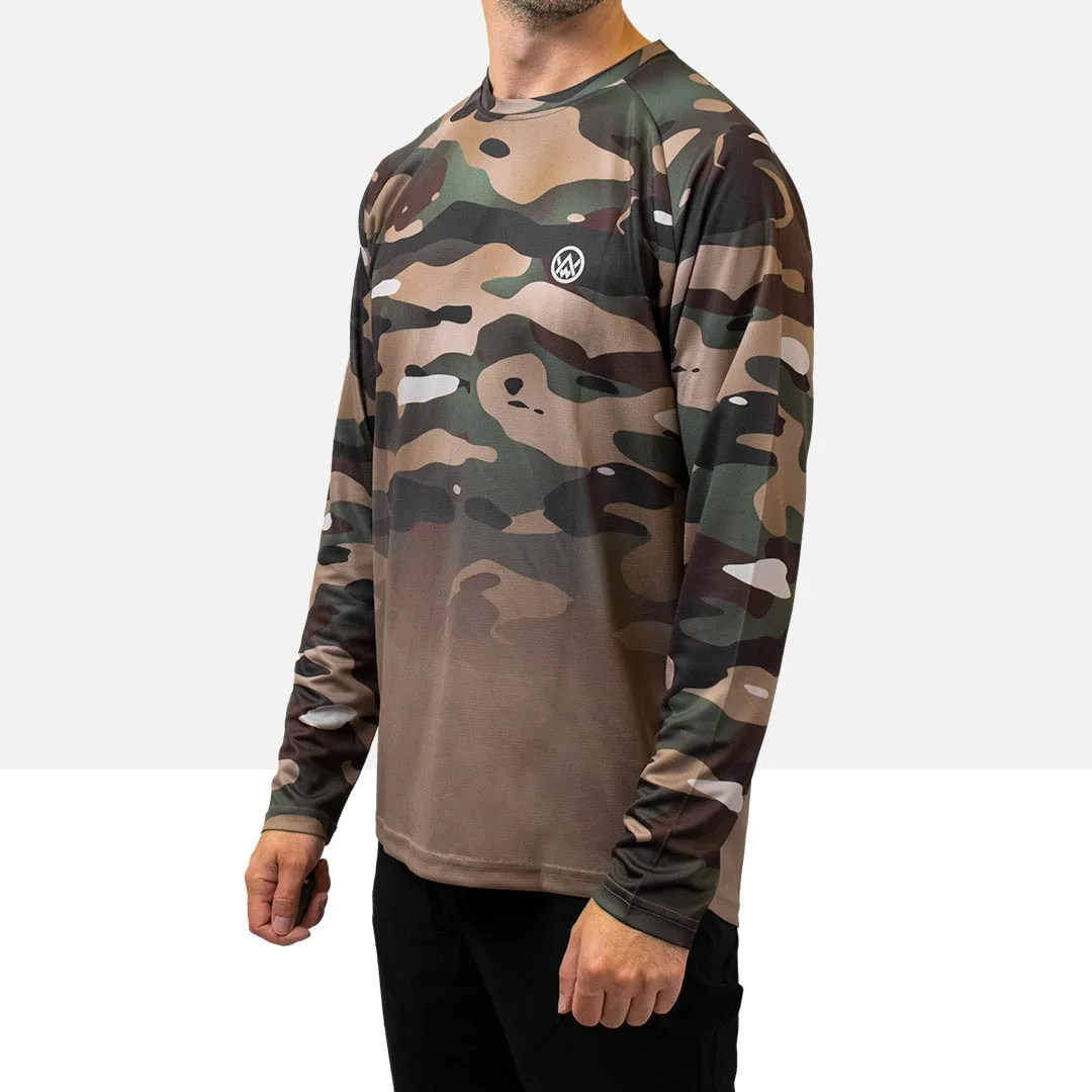 Woodland Camo Long Sleeve MTB Jersey