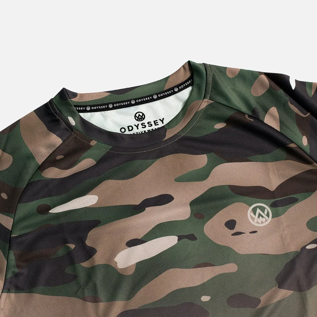 Woodland Camo Long Sleeve MTB Jersey