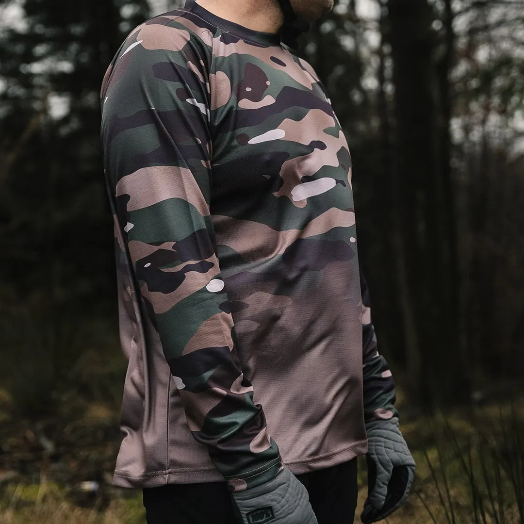 Woodland Camo Long Sleeve MTB Jersey