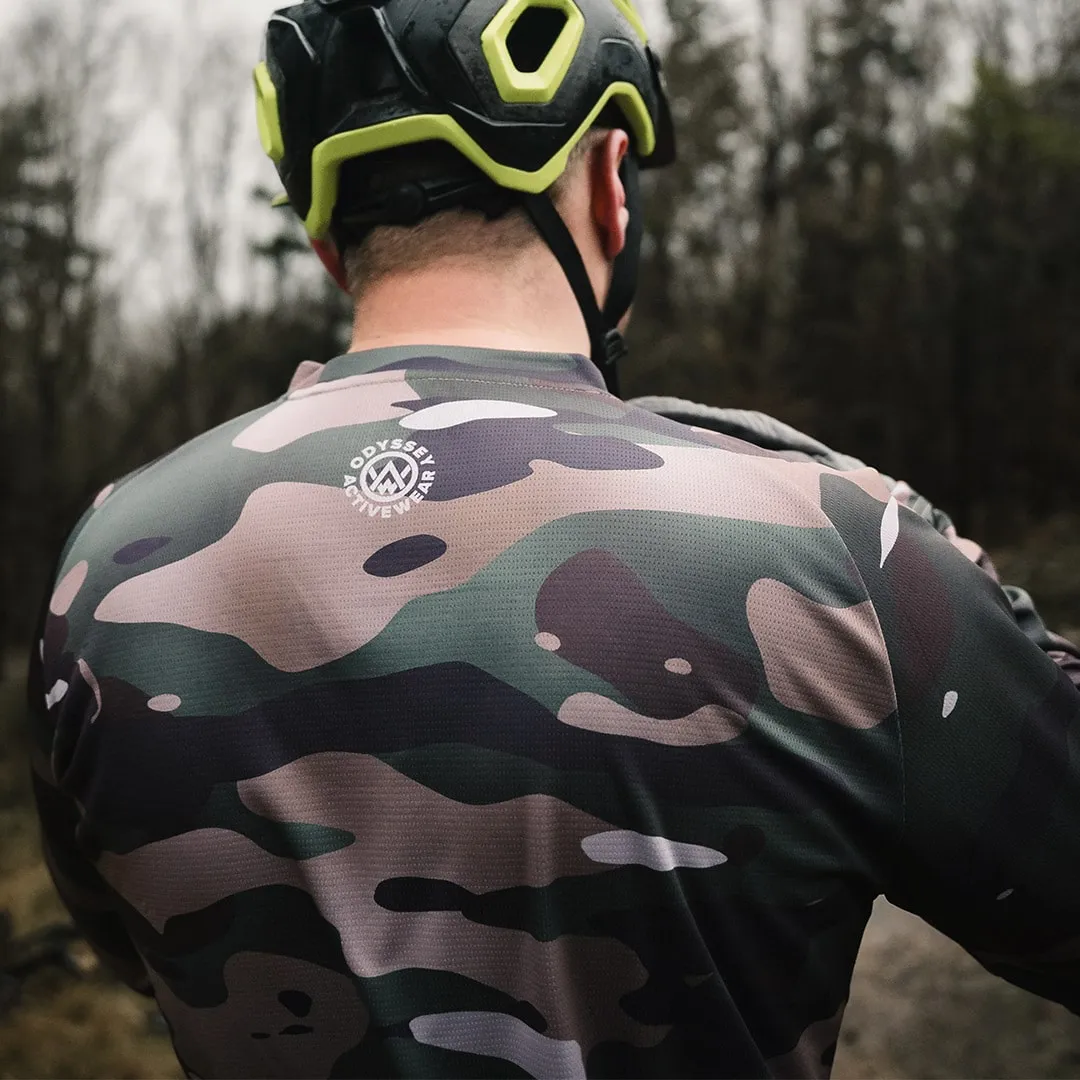 Woodland Camo Long Sleeve MTB Jersey