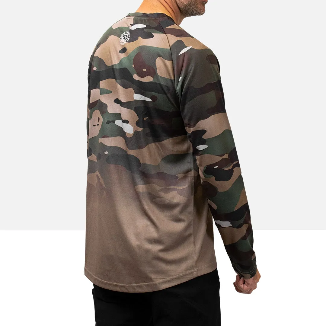 Woodland Camo Long Sleeve MTB Jersey