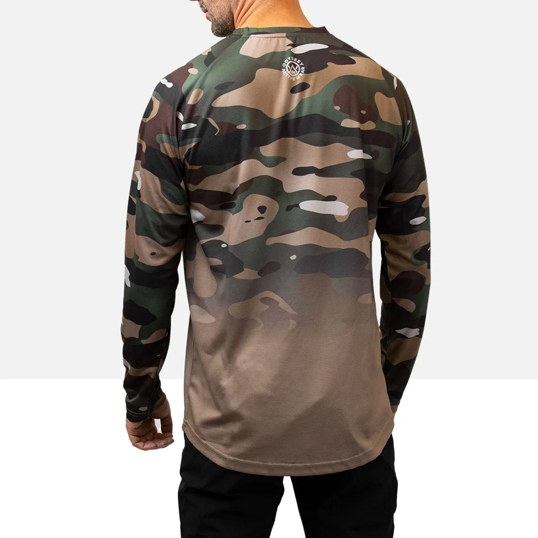 Woodland Camo Long Sleeve MTB Jersey