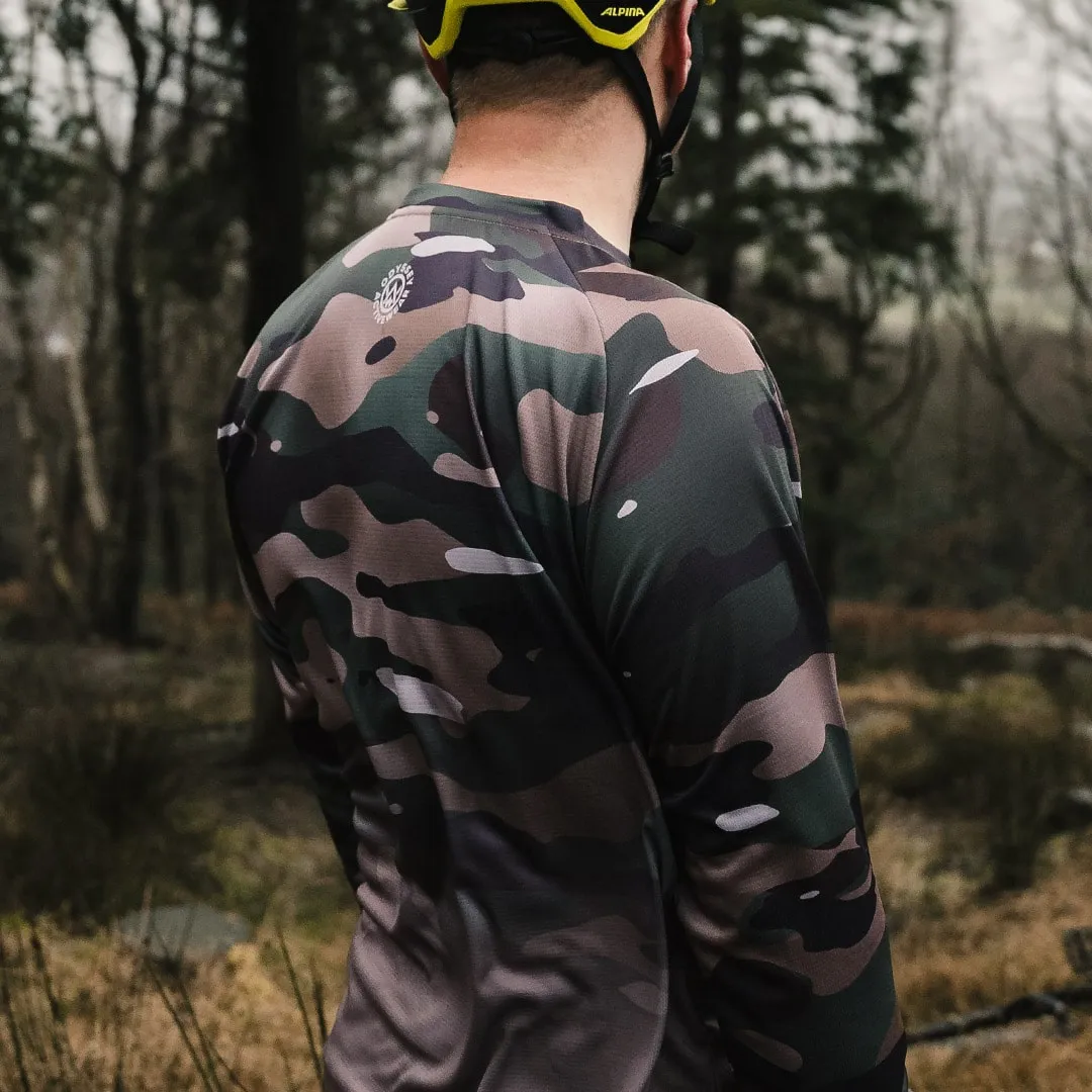 Woodland Camo Long Sleeve MTB Jersey