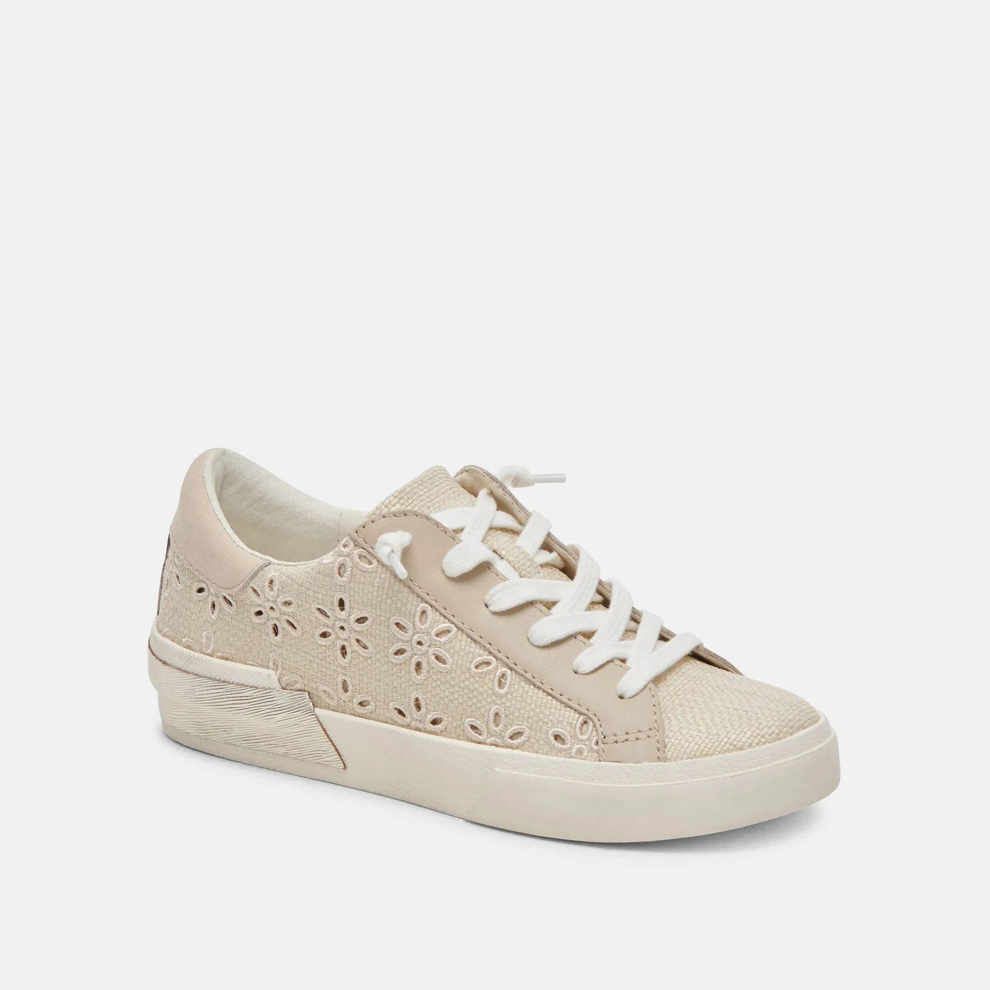 ZINA SNEAKERS OATMEAL FLORAL EYELET