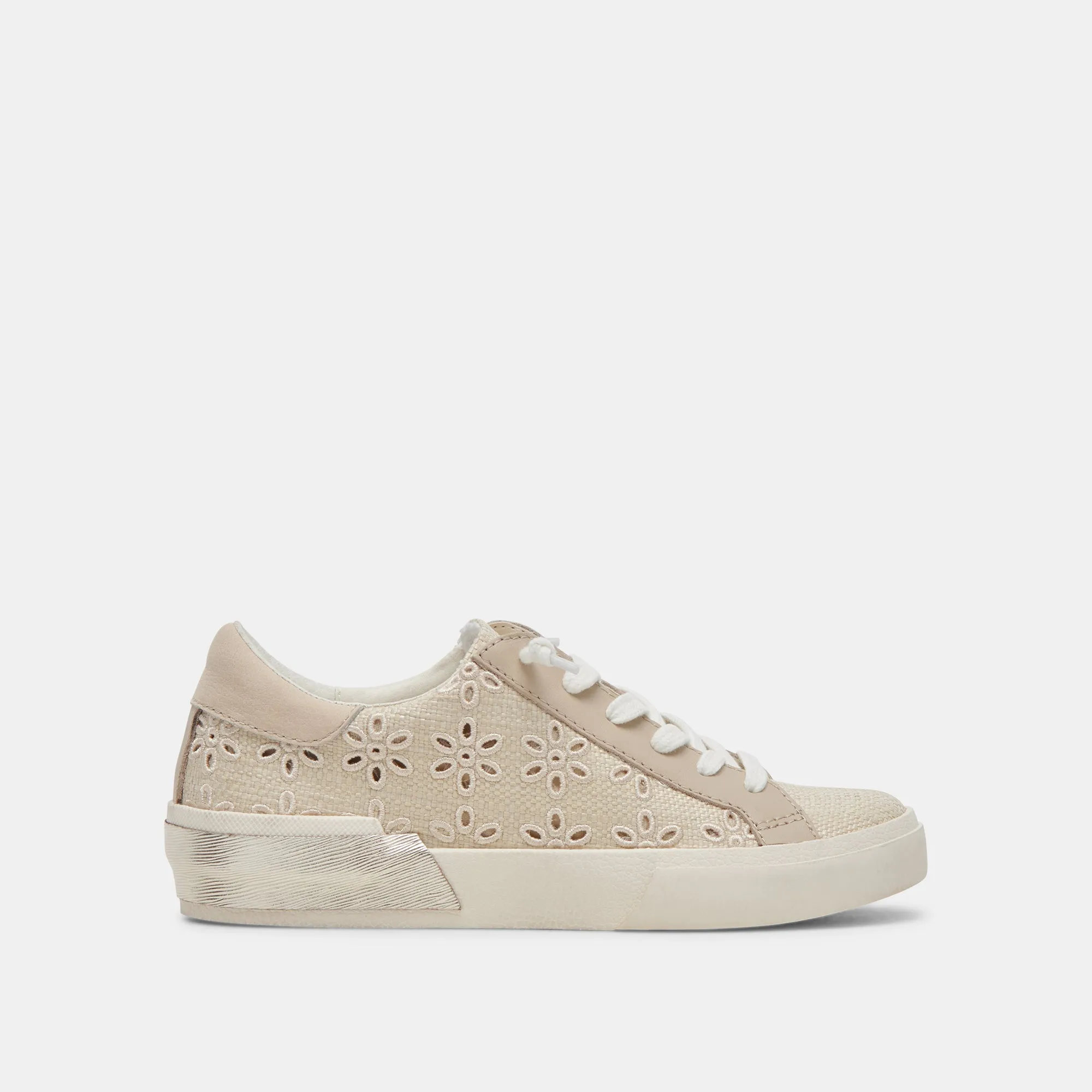 ZINA SNEAKERS OATMEAL FLORAL EYELET