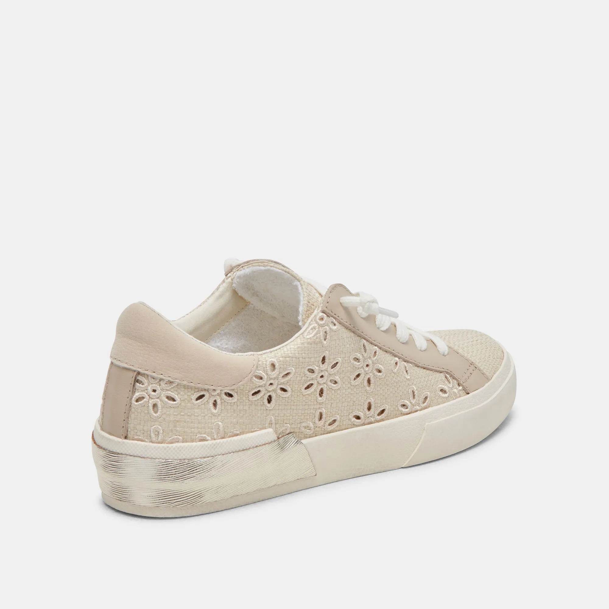 ZINA SNEAKERS OATMEAL FLORAL EYELET